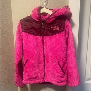 The North Face Pink and Burgundy Fleece Hoodie